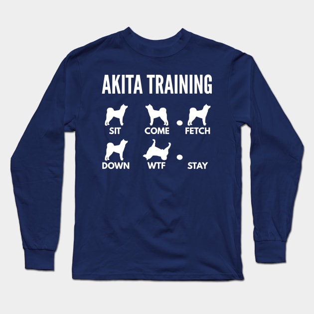 Akita Inu Training Akita Dog Tricks Long Sleeve T-Shirt by DoggyStyles